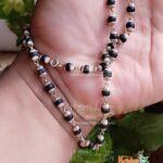 54+1 Silver Shyma Tulsi Black Beads Mala For Wear And Japa Both Purpose