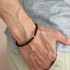 Mini Obsidian Gemstone 4mm Energy Bracelet