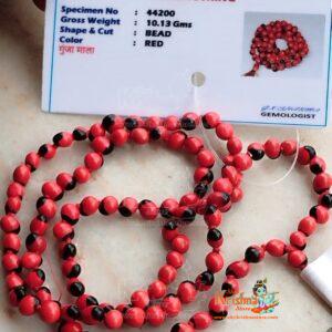 Certified Red & Black Gunja Mala, Original & Genuine