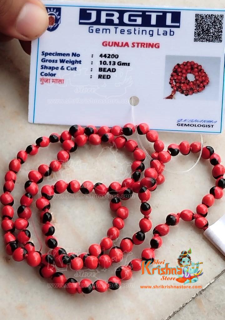 Certified Red & Black Gunja Mala, Original & Genuine