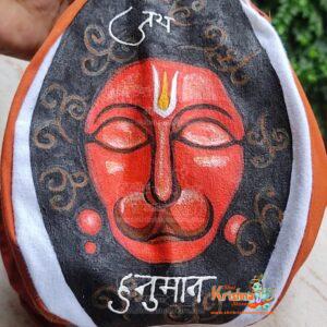 Jai Bajrang Bali Hanuman Ji Hand Painted Gomukhi Chanting Bead Bag - Large Size