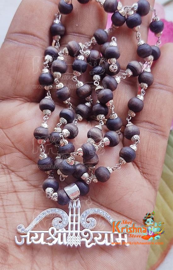 Jai Shri Shyam Baba Khatu Shyam Silver Tulsi Locket Mala In Silver