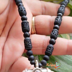 Silver Narasimha Kavacha with Shyama Tulsi Beads Mala