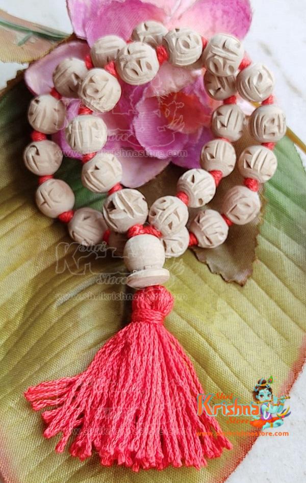 Krishna Tulsi Beads Knotted Beautiful Jap Chanting Mala 27 + 1 With Guru Bead