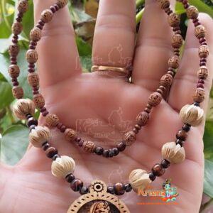Radha Rani Tulsi Locket with Lotus Beads Mala