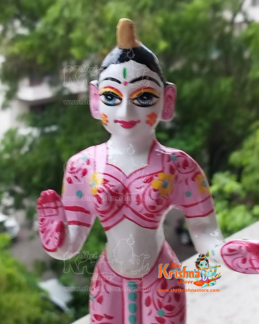 Standing Brass Hand Painted Radha Rani Beautifully Designed Murti 11 No Size