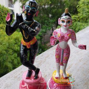 Brass Hand Painted Radha Krishna Murti 11 No