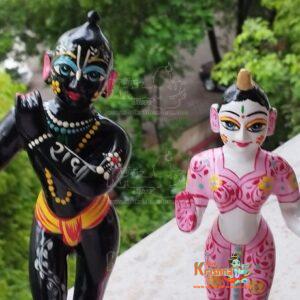 Brass Hand Painted Radha Krishna Murti 11 No