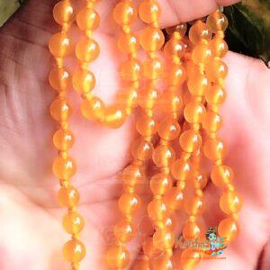 Natural Yellow Agate Mala 108+1 (6 mm) Beads Mala Lab Certified, Yellow Hakik Mala Agate Stone Necklace