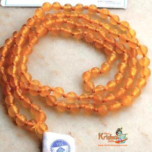 Natural Yellow Agate Mala 108+1 (6 mm) Beads Mala Lab Certified, Yellow Hakik Mala Agate Stone Necklace