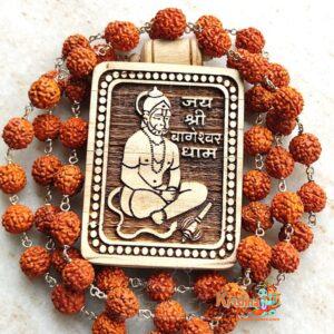 Jai Shri Bageshwar Dham Sarkar With Rudraksha Beads Silver Mala