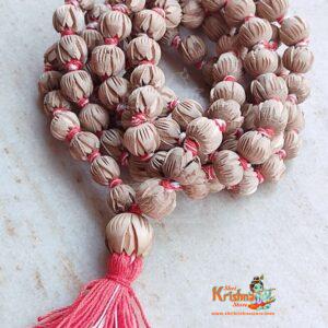 Shyama Tulsi Lotus Beads Knotted Beautiful Jap Chanting Mala 108 + 1 With Guru Bead