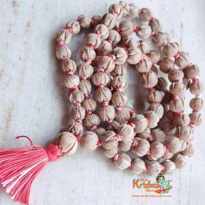 Shyama Tulsi Lotus Beads Knotted Beautiful Jap Chanting Mala 108 + 1 With Guru Bead