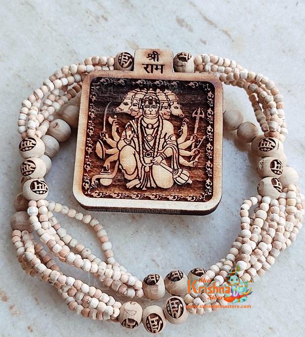 Panch Mukhi Hanuman Ji with Tulsi Panch Locket Mala