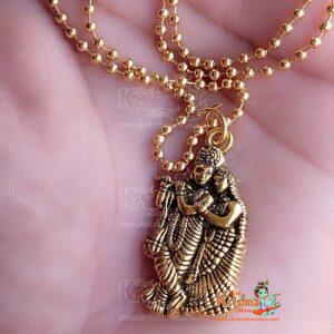 Radha Krishna Locket With Chain Gold Pendant