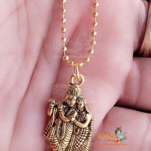 Radha Krishna Locket With Chain Gold Pendant