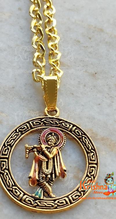Krishna Locket With Chain Gold Pendant Gold