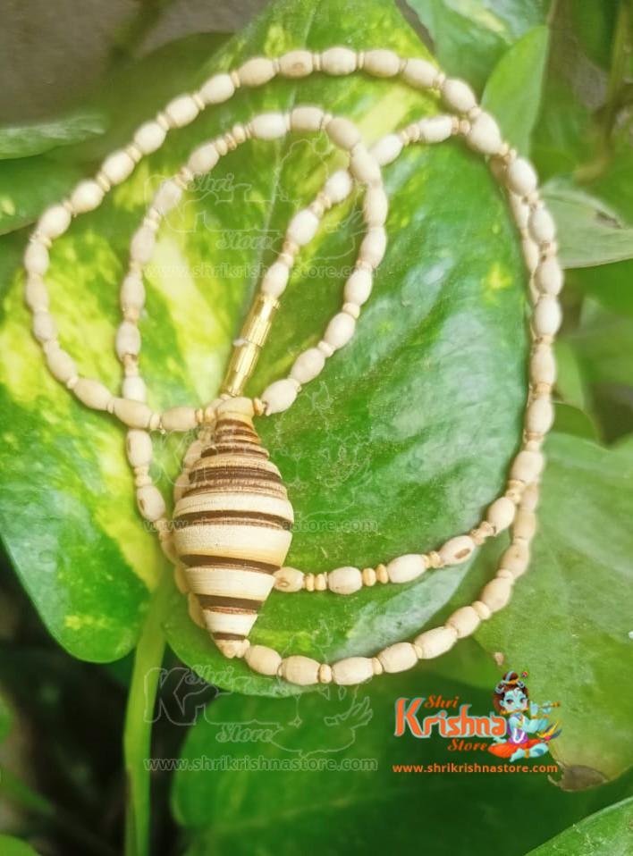 Shankh Design Tulsi Locket Mala
