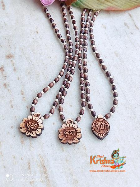 Shri Radha,Shri Krishna, Radha Naam Tulsi Locket Mala