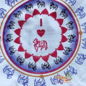 Radha And Hare Krishna Maha Mantra With Cow Design Cotton T Shirts-