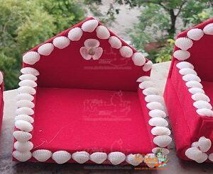Laddu Gopal Wooden Velvet Bed/Singhasan Jhula