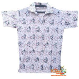 Shree Radhe Morpankh Printed T shirt-Short Kurta In Short Sleaves For Mens-Boys