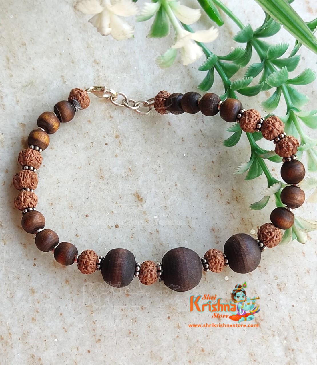Rudraksha And Tulsi Beads Bracelet