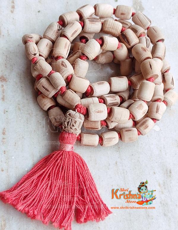 Iskcon Tulsi Japa Mala with Orange Tassel and Krishna Guru Bead – Supper Fine Quality