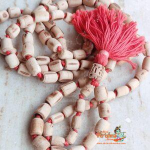 Iskcon Tulsi Japa Mala with Orange Tassel and Krishna Guru Bead – Supper Fine Quality