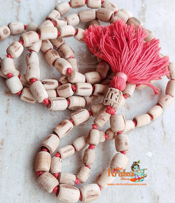 Iskcon Tulsi Japa Mala with Orange Tassel and Krishna Guru Bead – Supper Fine Quality