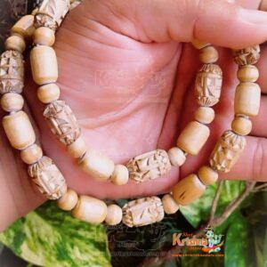 Ram Carved Original Handmade Tulsi Beads Kanthi Mala