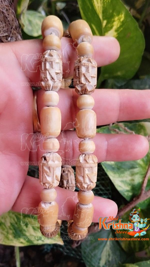 Ram Carved Original Handmade Tulsi Beads Kanthi Mala
