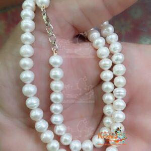 Moti Natural Pearl Mala - Round
