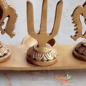 Brass Handcrafted Vaishnava Symbols Shankh Chakra Nama