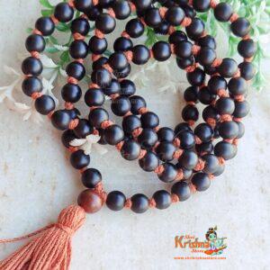 Shaligram Japa Mala, Black Vishnu Shaligram mala 108+1 Beads