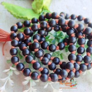 Shaligram Japa Mala, Black Vishnu Shaligram mala 108+1 Beads