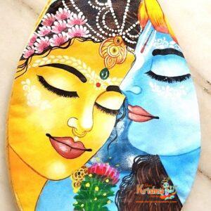 Shri Radha Krishna Hand Painted Bead Bag in Super Size - Premium