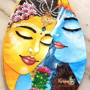 Shri Radha Krishna Hand Painted Bead Bag in Super Size - Premium