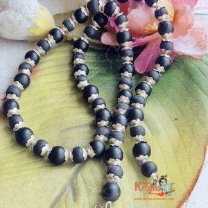 Shaligram Tulsi Silver Cap Mala