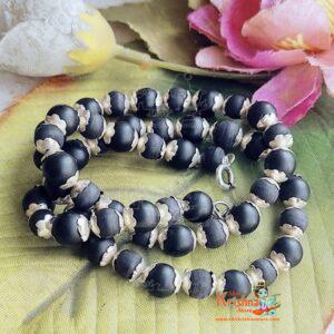 Shaligram Tulsi Silver Cap Mala