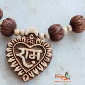 Shri Ram Tulsi Locket With Lotus Tulsi Beads Kanthi Mala