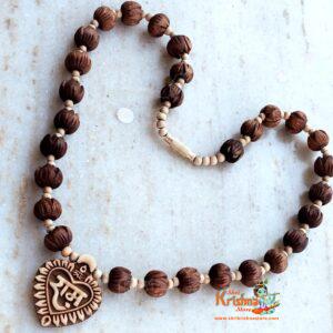 Shri Ram Tulsi Locket With Lotus Tulsi Beads Kanthi Mala