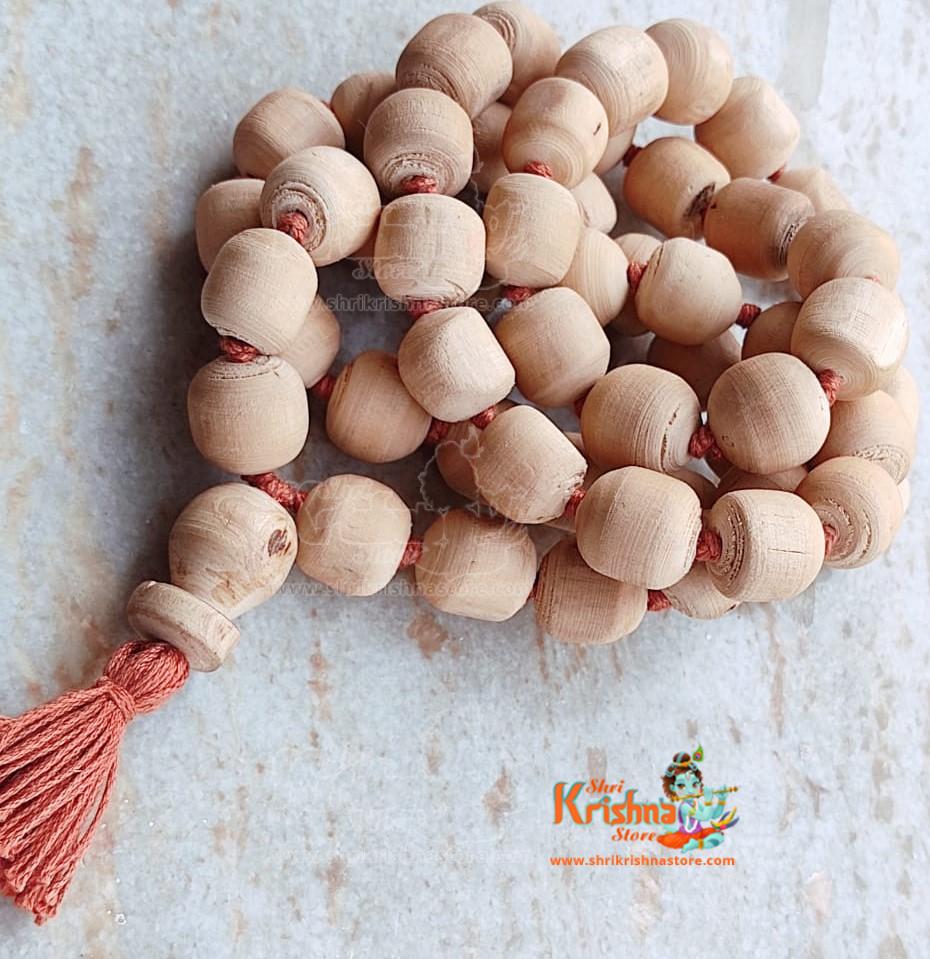 Tulsi Japa Mala 54 Round Beads + Guru Bead – 20mm