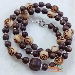 Traditional Look Tulsi Om Name Silver Tulsi Kanthi Mala