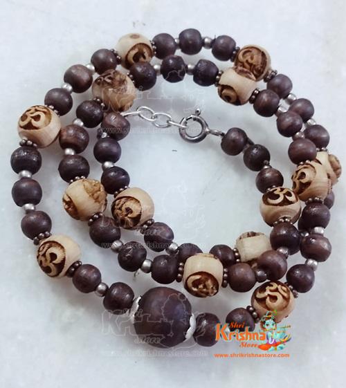 Traditional Look Tulsi Om Name Silver Tulsi Kanthi Mala