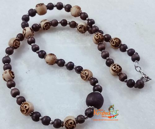 Traditional Look Tulsi Om Name Silver Tulsi Kanthi Mala