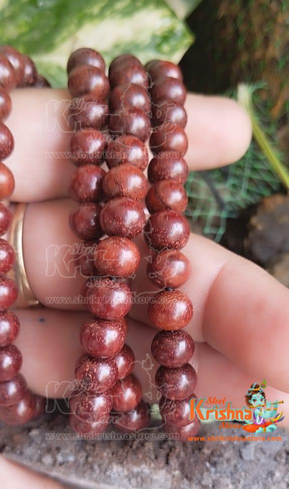 Red Pure Sandalwood Chandan Beads Mala-12 MM