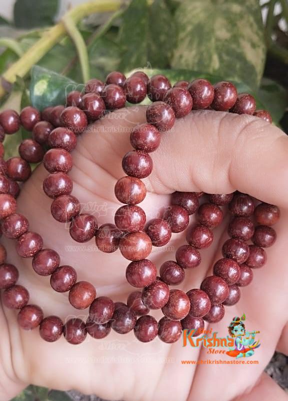Red Pure Sandalwood Chandan Beads Mala-12 MM