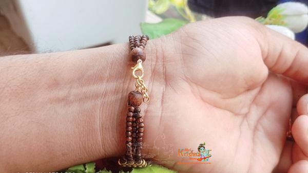 Three Layers Tulsi Beads Bracelet Design