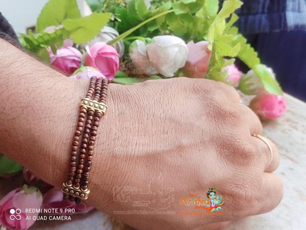 Three Layers Tulsi Beads Bracelet Design